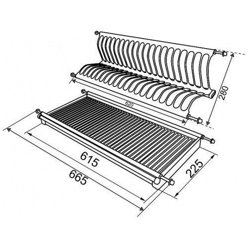 Сушарка для посуду DC L-700 мм нержавіюча сталь - 11835