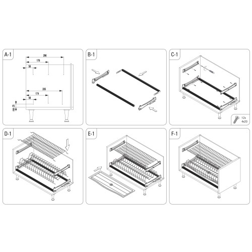 Сушка для посуду Starax нержавіюча з рамою L-600мм - 10268