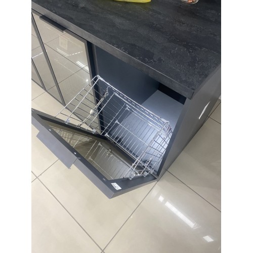 Кошик для білизни Starax розбірний з тримачем, хром, 450 мм - S-8124-C