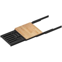 Висувна обробна дошка Starax S-2156-А, антрацит, з лотком для приладів