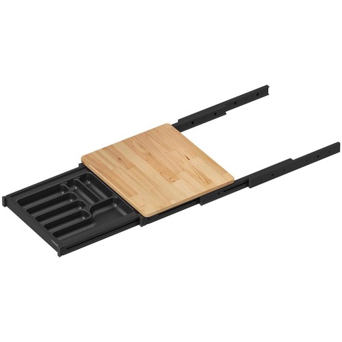 Висувна обробна дошка Starax S-2156-А, антрацит, з лотком для приладів - S-2156-А