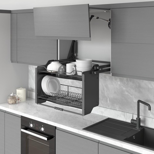 Висувна сушка для посуду Starax, модульна, антрацитового кольору, L-600мм - 12381.