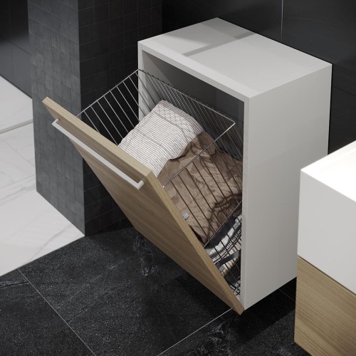 Кошик для білизни Starax розбірний з тримачем, хром, 450 мм - S-8124-C