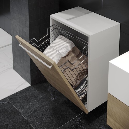 Корзина для белья Starax S-8113-C, с держателем, хром, 400 мм - S-8113-C