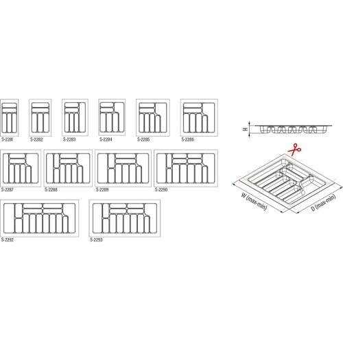 Лоток для столових приборів Starax білий 900мм - 9970