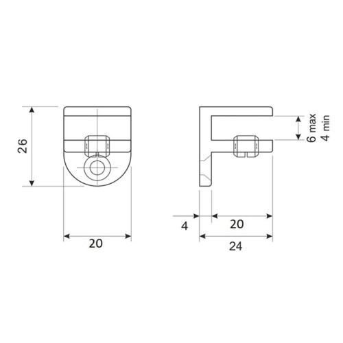 Полкотримач для скла 4-6 мм DM 40 BLKM білий матовий - 15897