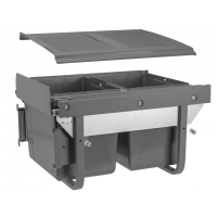 Сегрегатор GTV для кухонных шкафов низкий 450 мм 2х15л с креплением Графит