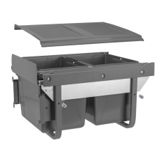 Сегрегатор GTV для кухонных шкафов низкий 450 мм 2х15л с креплением Графит