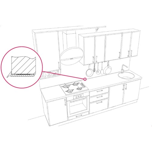 Уплотнитель для столешниц и стеновых панелей прозрачный Rauwalon Simple Line 5м - 14111