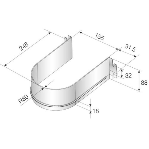 Огородження сифона для ящика під мийку Mesan антрацит - 12327