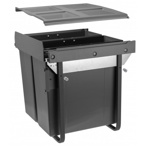 Сегрегатор GTV для кухонних шаф 600 мм 2х34л з кріпленням Графіт - PB-45-MF2X34-60A