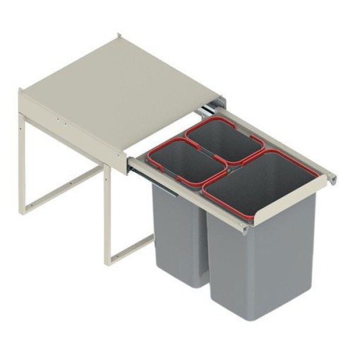 Мусорное ведро Rejs JC606 секция 450-500 (414x505x450) тройное 2x9L/1x20L пластик серый - WE14.1535.05.549