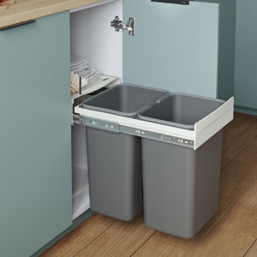 Мусорное ведро Rejs JC602 секция 400 (364x480x430) двойное 2x20L - WE14.1517.05.549