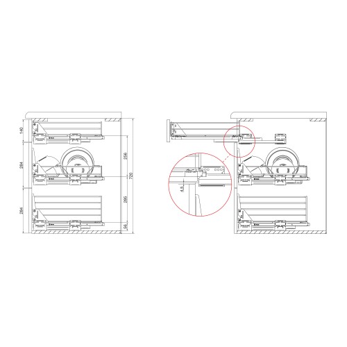 Выдвижная сушка 700 Rejs Variant multi + поддон (без направ) - WE29.0632.01.001