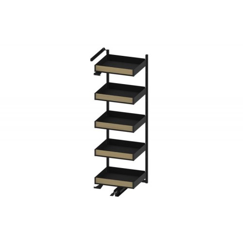 Карго Rejs Maxi Space Puro, 5 полиць, чорний/дерево, 450 мм, з доводчиком, для високих шаф - 15508