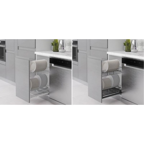 Карго-сушка Starax Хром 350 мм 2-х рівневе + Тандем напрямні Повного висування - S-2111-С