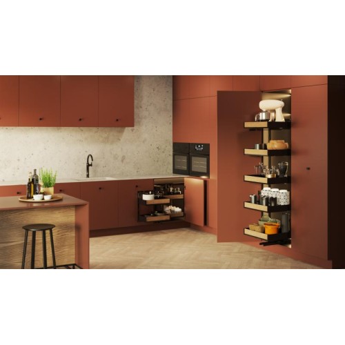 Карго Rejs Maxi Space Puro, 5 полиць, чорний/дерево, 450 мм, з доводчиком, для високих шаф - 15508