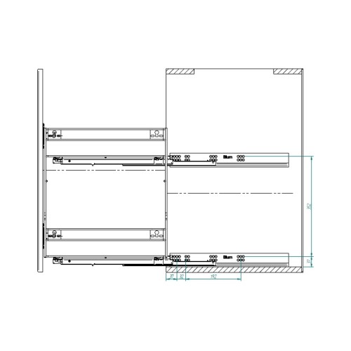 Карго хромированное REJS Variant Multi Blum, 200 мм, левое боковое крепление - WE29.0675.01.FO6