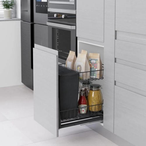 Карго Starax 300 мм, 2-х рівневе з хлібницею, нижнє кріплення, антрацит - 15771