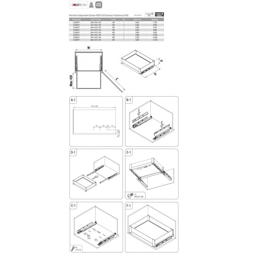 Кошик Starax S-2336-P-A, 600 мм, Тандем Blum, повне висування, антрацит - S-2336-P-A