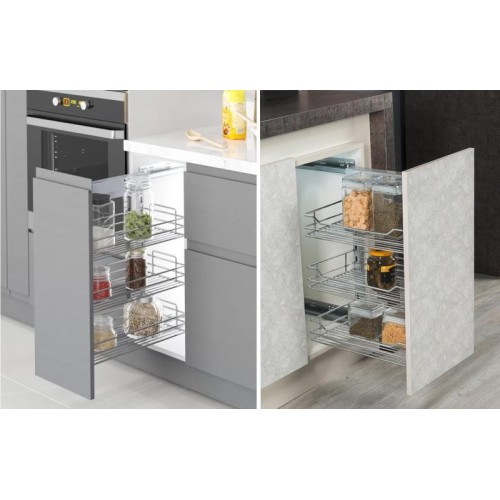 Карго STARAX на 3 полиці 300мм хром праве з напрямними Тандем - 11118