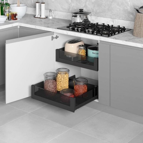 Кошик Starax S-2336-P-A, 600 мм, Тандем Blum, повне висування, антрацит - S-2336-P-A