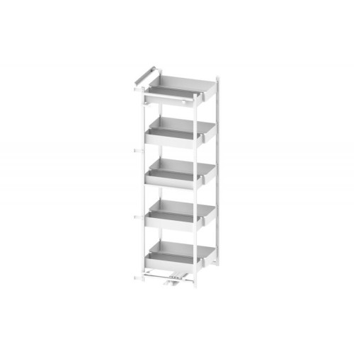 Карго Rejs Maxi Space Duo Puro, 5 полиць, білий/скло, 600 мм, з доводчиком, для високих шаф - 15513