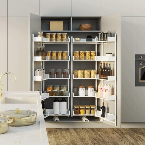 Карго Rejs Maxi Space Duo Puro, 5 полиць, білий/скло, 450 мм, з доводчиком, для високих шаф - 15511