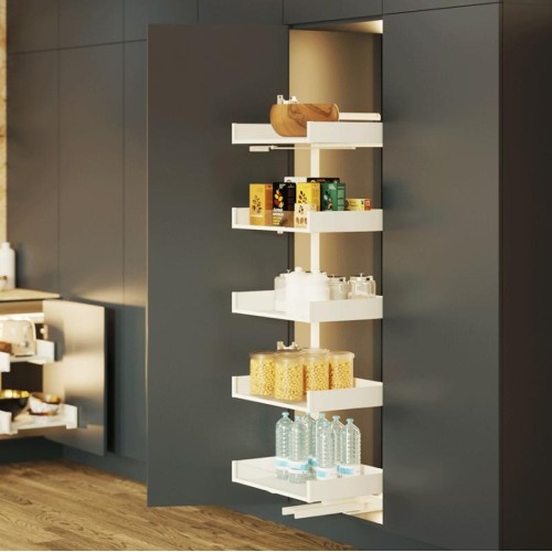 Карго Rejs Maxi Space Puro, 5 полиць, білий/скло, 450 мм, з доводчиком, для високих шаф - 15507