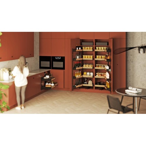 Карго Rejs Maxi Space Duo Puro, 5 полиць, чорний/дерево, 600 мм, з доводчиком, для високих шаф - 15514