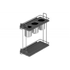 Карго Starax S-2651-А, 250 мм, 2 рівні, ліве, з чашами для кухонних приладів, антрацит
