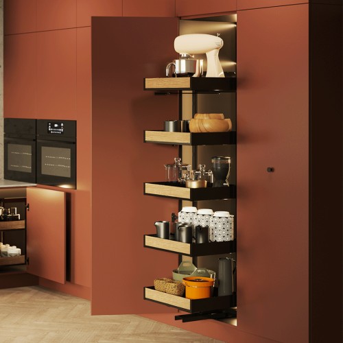 Карго Rejs Maxi Space Puro, 5 полиць, чорний/дерево, 600 мм, з доводчиком, для високих шаф - 15510