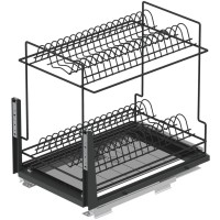 Карго-сушка Starax Антрацит 450 мм 2-х уровневое + Тандем направляющие Полного выдвижения