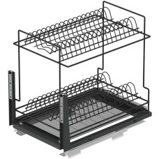 Карго-сушка Starax Антрацит 400 мм 2-х рівневе + Тандем напрямні Повного висування