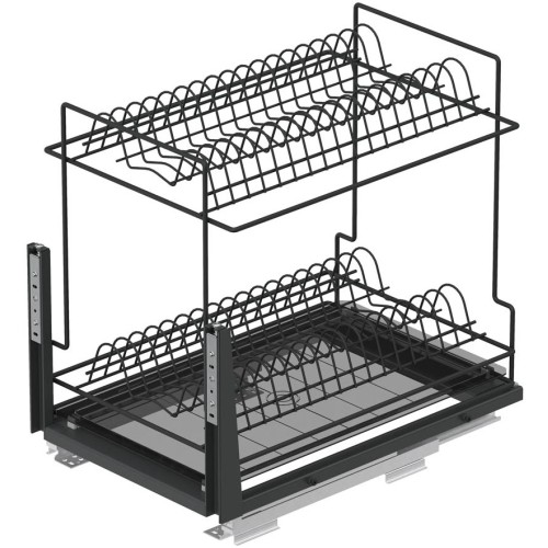 Карго-сушка Starax Антрацит 300 мм 2-х рівневе + Тандем напрямні Повного висування - S-2110-А