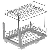 Карго-сушка Starax Хром 450 мм 2-х рівневе + Тандем напрямні Повного висування