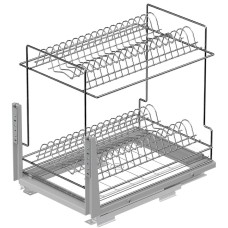 Карго-сушка Starax Хром 300 мм 2-х рівневе + Тандем напрямні Повного висування