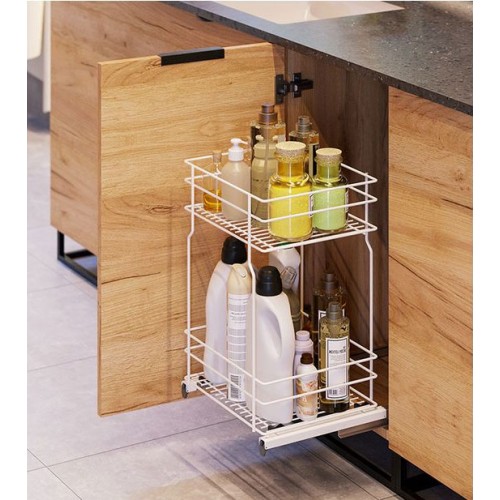 Карго REJS Корзина Мини 2 полки L-300 белая нижние крепление Фасад 300мм VM (без направ.) - WE29.0145.01.003