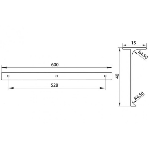 Планка для стільниці сполучна кутова 90°ОптімаЛайн U-R3 38мм - 13717