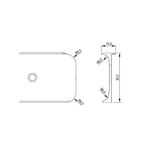 Планка для стільниці кутова 90° U-R6 38мм - 12275