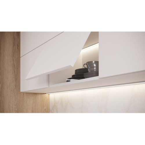 Відбійник GTV Salto Nova, білий, з магнітним закінченням, накладний, довгий - AM-SVN-DL-MG-10