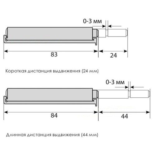 Виштовхувач накладний з магнітом білий - 10146