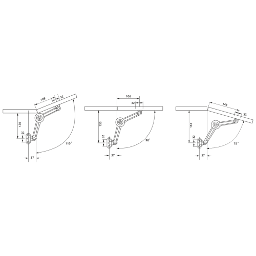 Подъёмник-ограничитель угловой GIFF Demo универсальный, фрикционный - 10099