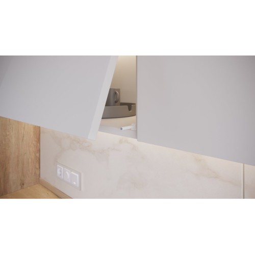 Відбійник GTV Salto Nova, білий, з магнітним закінченням, накладний, довгий - AM-SVN-DL-MG-10