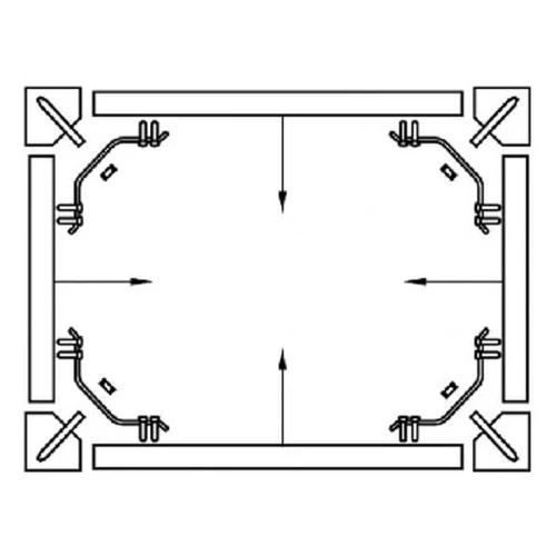 Кріплення ніжок столу: пластина, шпилька та гайка-баранчик (комплект) (9731)