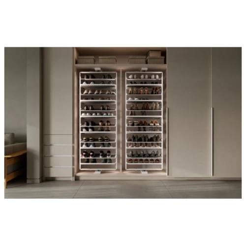 Полиця поворотна для взуття GTV ELITE 4 полиці, біла, з доводчиком Soft close (16670)