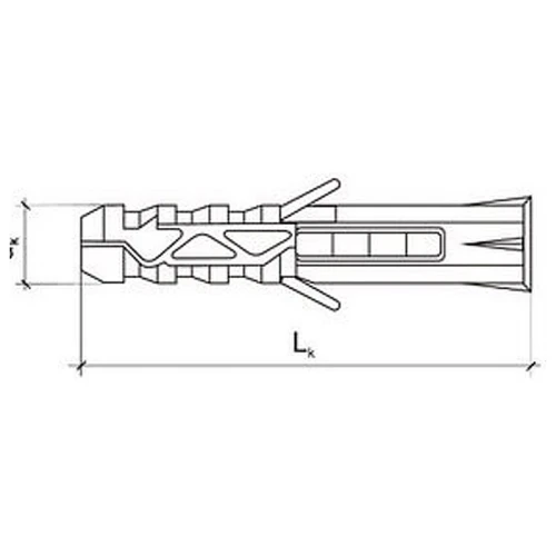 Дюбель пластиковий розпірний 8×50 мм, Китай (1088)