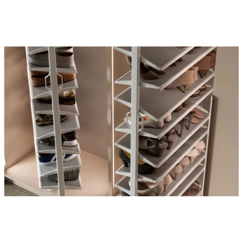 Полиця поворотна для взуття GTV ELITE 10 полиць, біла, з доводчиком Soft close (16679)