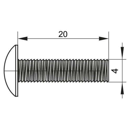 Гвинт 4×20 мм ДС, сталевий, білий (12373)
