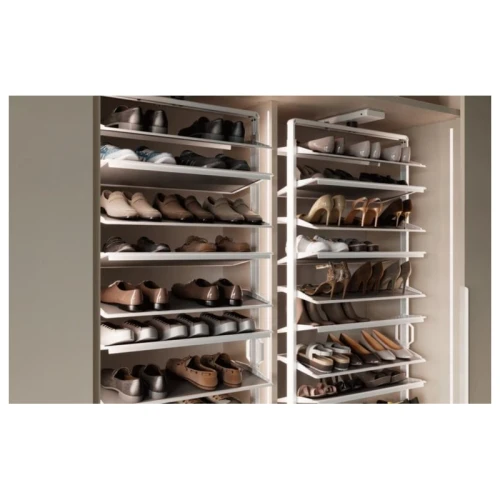 Полиця поворотна для взуття GTV ELITE 8 полиць, біла, з доводчиком Soft close (16676)